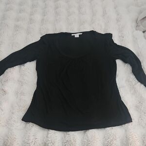 August Silk Black Top